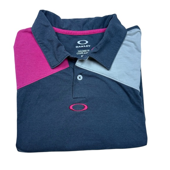 Oakley Other - Oakley Colorblock Polo in Dark Blue, Pink, and Light Gray